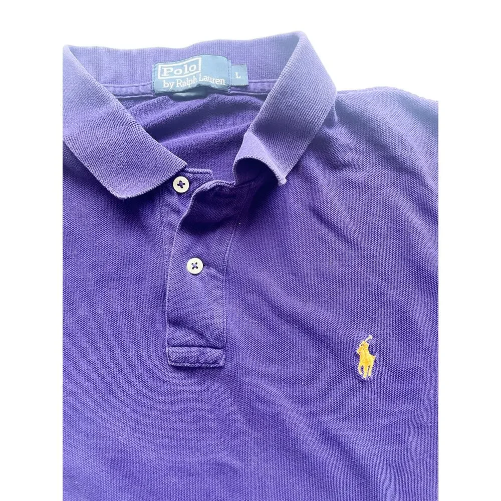 Men's Polo Ralph Lauren Purple Short Sleeve Polo Shirt Size Large